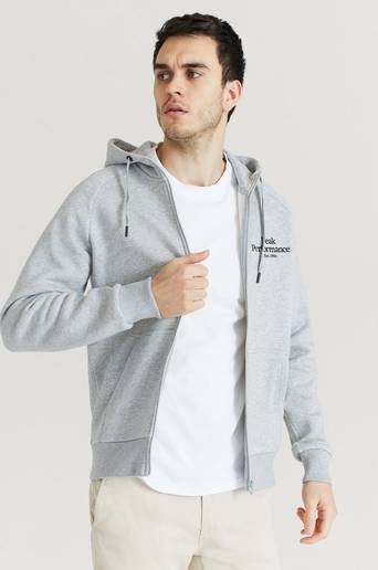 Peak Performance Hoodie M Original Zip Hood-Med Grey Melange Grå