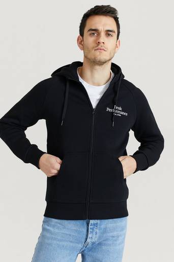 Peak Performance Hoodie M Original Zip Hood-Black Svart