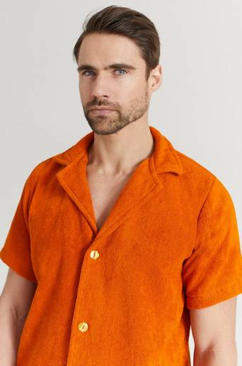 Oas Kortärmad Skjorta Cuba Terry Shirt Orange
