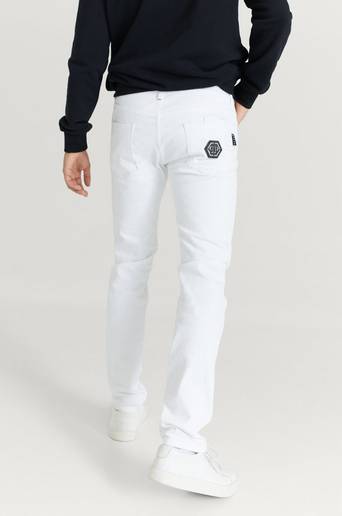 Philipp Plein Jeans Super Straight Cut Istitutional Vit