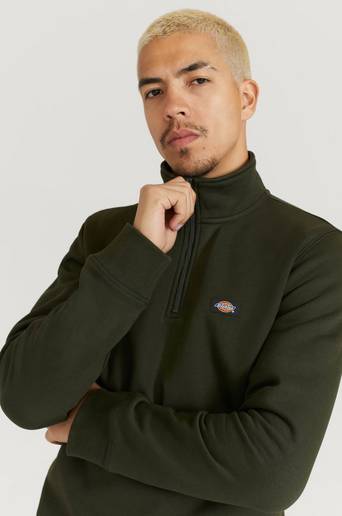 Dickies Tröja Oakport Quarter Zip Grön