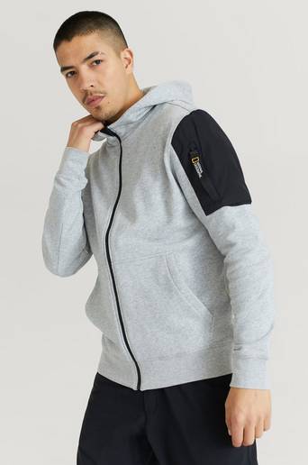 National Geographic Hoodie Zip Hood Grå