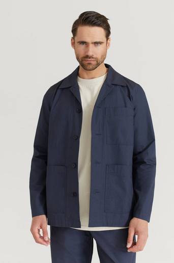 Wood Wood Overshirt Fabian Ripstop Overshirt Blå