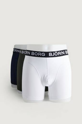 Björn Borg 3-Pack Boxershorts Shorts Sammy Solids Vit