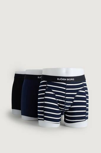 Björn Borg 3-Pack Boxerkalsonger Shorts Sammy BB Single Stripe Svart