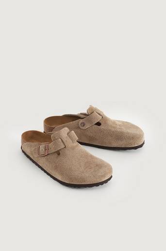 Birkenstock Tofflor Boston Soft Footbed Beige