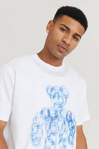 Woodbird T-Shirt Spase Bear Tee Vit