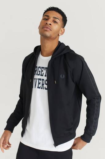 Fred Perry Ziptröja Tontal Tape Hooded Tr. JKT Svart