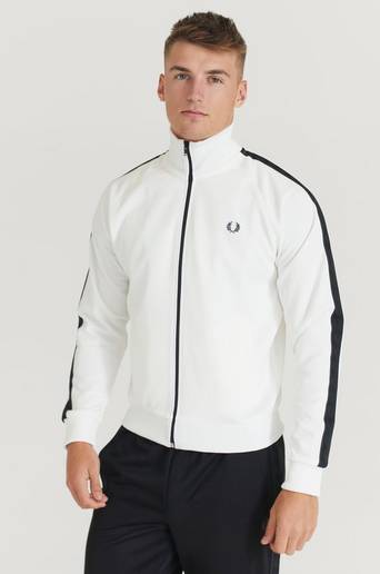 Fred Perry Ziptröja Tonal Tape Track JKT Vit