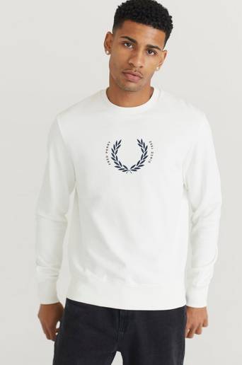 Fred Perry Sweatshirt Laurel Wreath Sweatshirt Vit