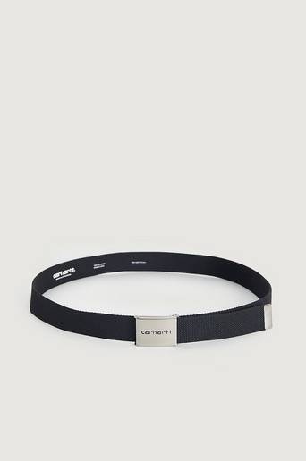 Carhartt WIP Bälte Clip Belt Chrome Svart