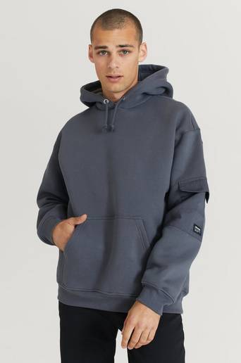 Dr.Denim Hoodie Damien Utility Hoodi Brun