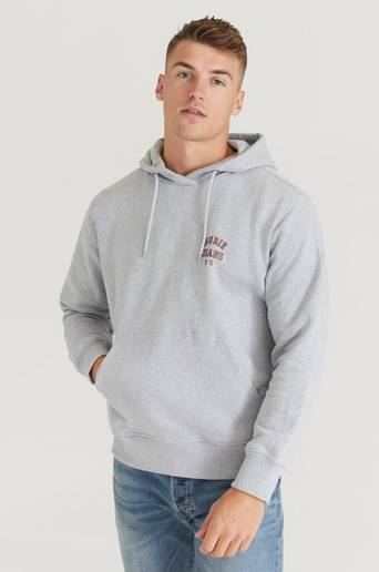 Nudie Jeans Hoodie Franke Logo Hoodie Grå