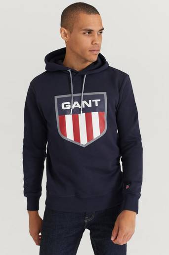 Gant Hoodie D1. Gant Retro Shield Sweat Hoodie Blå