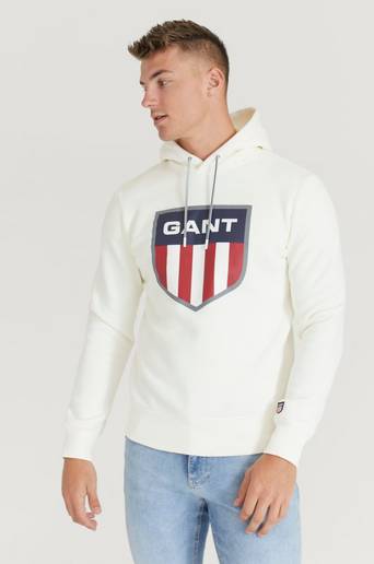 Gant Hoodie D1. Gant Retro Shield Sweat Hoodie Vit