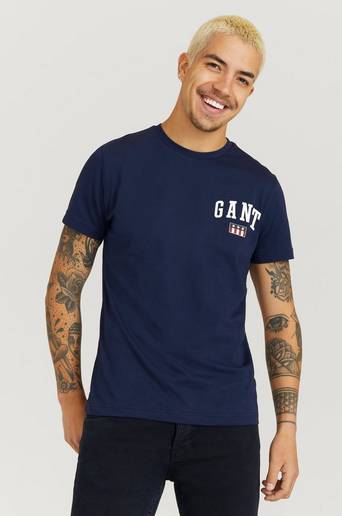 Gant T-Shirt D2. Gant Tag SS T-Shirt Blå