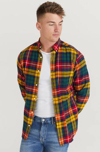 Gant Skjorta D1. Reg Flannel Check BD Gul