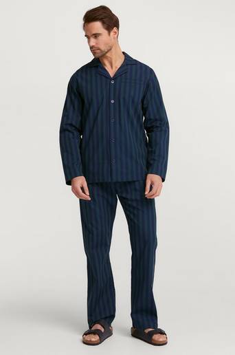 Gant Pyjamas Stripe Pajama Set Shirt and Pants Blå