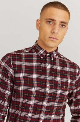 Gant Skjorta D2. Reg Flannel Check BD Röd