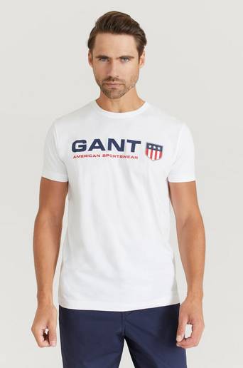 Gant T-Shirt D2. Gant Retro Shield SS T-Shirt Vit
