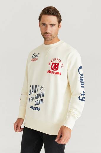 Gant Sweatshirt D2. Multi Printed Sweat Vit