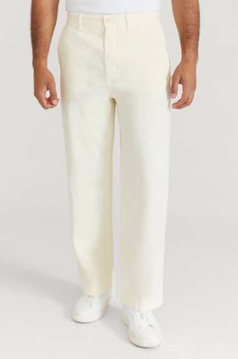 Gant Byxor D2. Wide Leg Cotton Chinos Vit