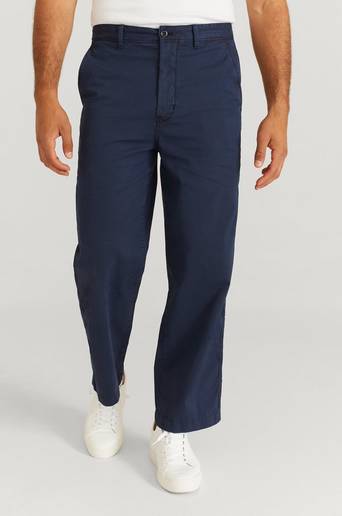 Gant Byxor D2. Wide Leg Cotton Chinos Blå