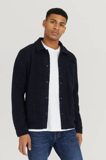 Les Deux Overshirt Ian Teddy Hybrid Blå