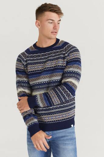 Les Deux Stickad Tröja Eugene Wool Knit Multi