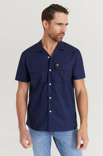 Lyle & Scott Kortärmad Skjorta Utility Pocket Shirt Blå