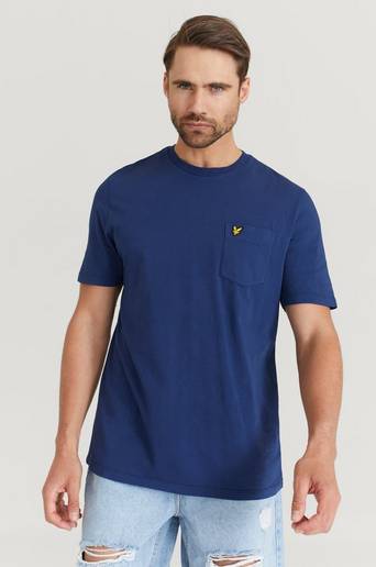 Lyle & Scott T-Shirt Washed Relaxed Pocket T-Shirt Blå