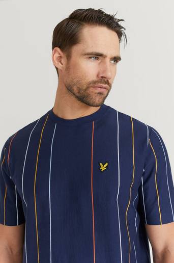 Lyle & Scott T-Shirt Vertical Stripe Blå