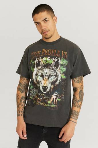 The People Vs. T-Shirt Night Wolf Vintage Tee Svart