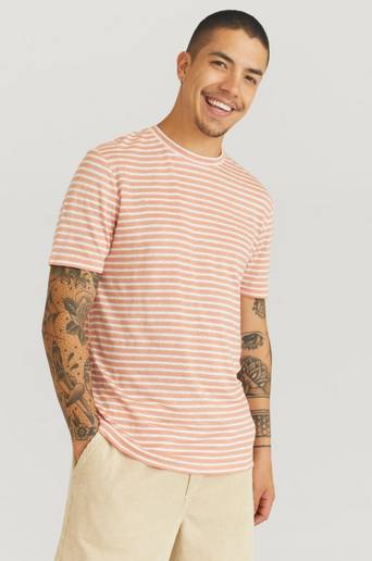 J.Lindeberg Kortärmad T-Shirt Coma Stripe Linen T-shirt Rosa