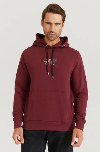 Calvin Klein Hoodie Shadow Center Logo Hoodie Röd