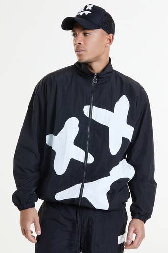 SIKSILK Jacka Loose Fit Funnel Ziptrough Hoodie Svart