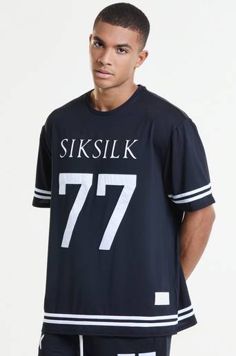 SIKSILK T-Shirt Mesh Baseball Tee Svart