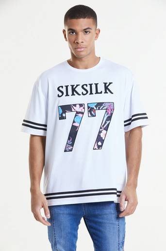 SIKSILK T-Shirt Mesh Baseball Tee Vit