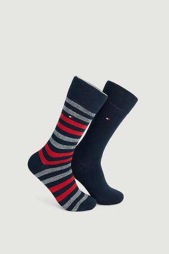 Tommy Hilfiger 2-Pack Strumpor TH Men Duo Stripe Sock 2P Blå