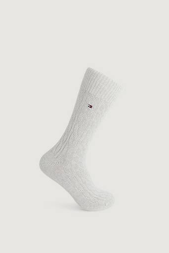 Tommy Hilfiger Strumpor TH Men Sock 1P Wool Cable Vit