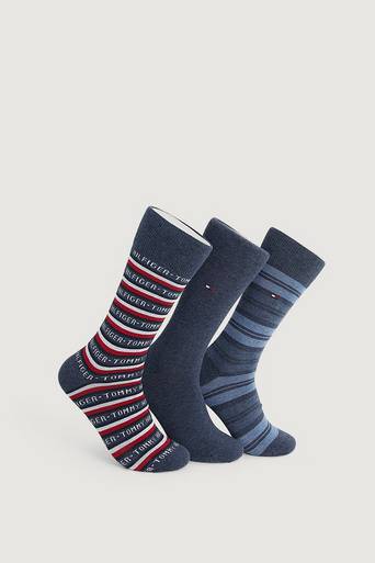 Tommy Hilfiger 3-Pack Strumpor TH Men Sock 3P Giftbox TO Blå