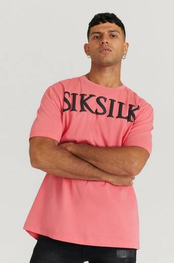 SIKSILK T-Shirt Drop Shoulder Relaxed Fit Tee Rosa