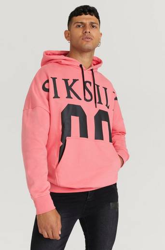 SIKSILK Hoodie Drop Shoulder Relaxed Fit Hoodie Rosa