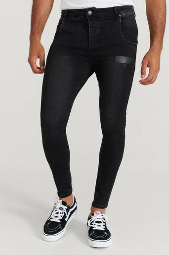 SIKSILK Jeans Embossed Print Denim Svart