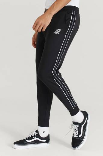 SIKSILK Mjukisbyxor Status Tape Cuffed Pants Svart