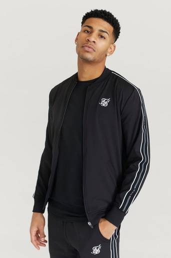 SIKSILK Ziptröja Status Tape Track Bomber Svart