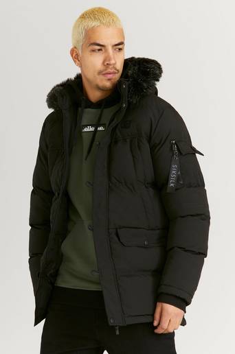 SIKSILK Parkas Puff Parka Svart