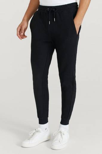 SIKSILK Mjukisbyxor Loop Back Embroidered Joggers Svart