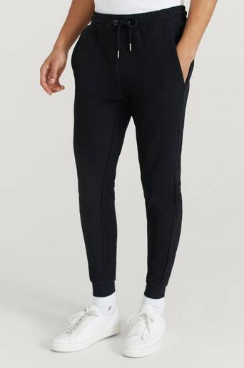 SIKSILK Mjukisbyxor Loop Back Embroidered Joggers Svart