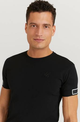 SIKSILK T-Shirt S/S Active Cuff Gym Tee Svart